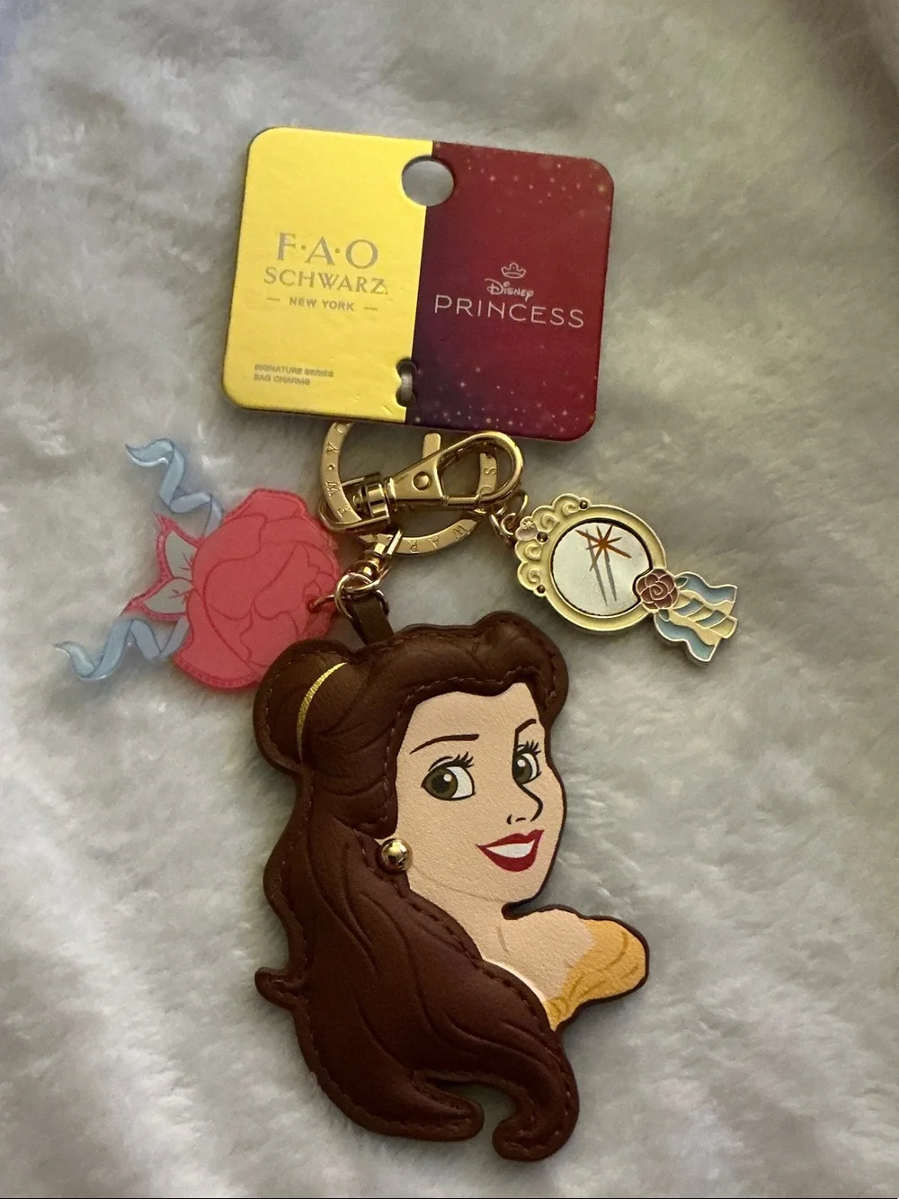 Disney x FAO Schwarz (Beauty & The Beast Belle Keychain & Lip Gloss) 2 pieces.